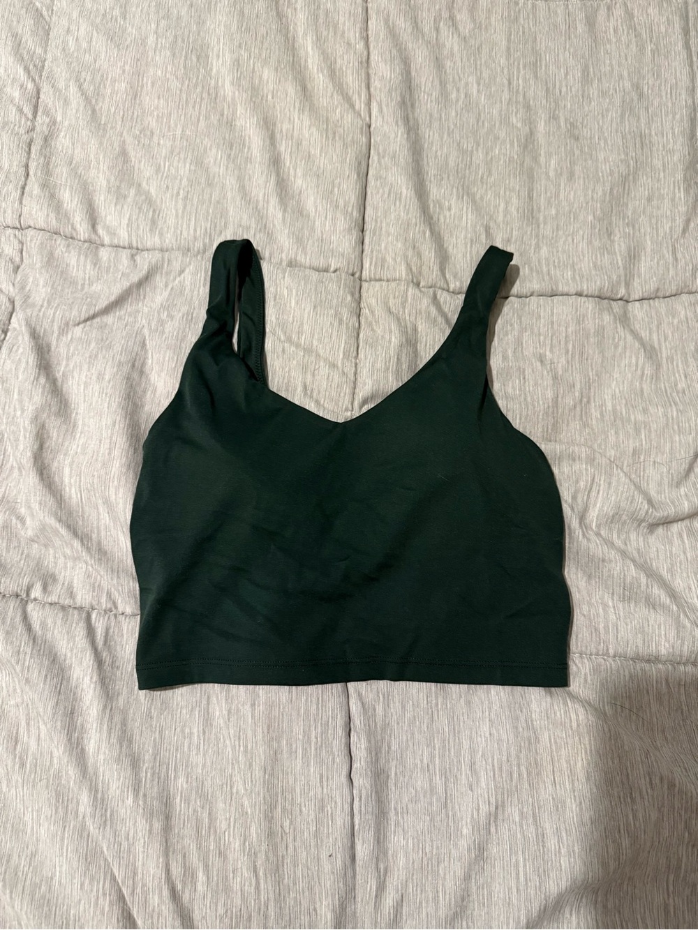 Aerie Forest Green V-Neck Cropped Tank Top